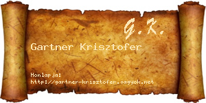 Gartner Krisztofer névjegykártya